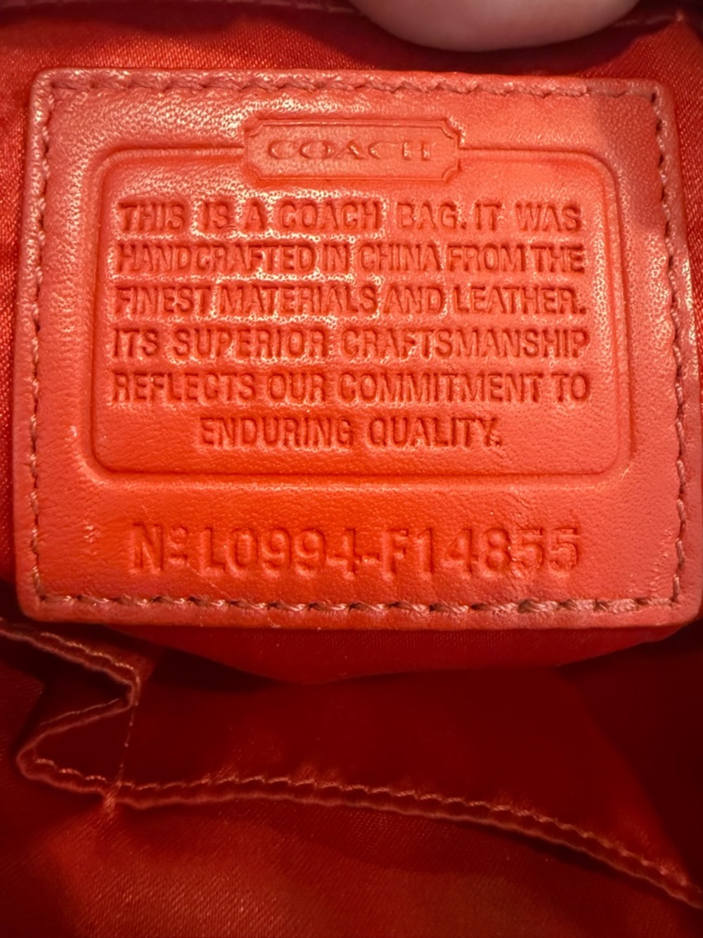 Coach Tan Signature Canvas Satchel with Red Leather Trim - Picture 9 of 9